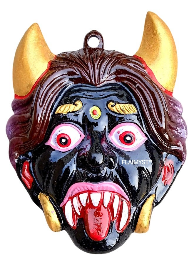 FLAIMYST Kirtimukha for Home Door in Aluminium Metal, Kirtimukha Wall Hanging for Home Decor, Nazar Battu for Home Entrance (Black 16X13) - Image 1